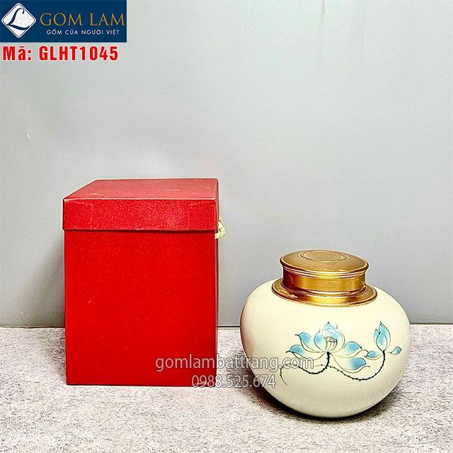 Hộp đựng chè bằng sứ cỡ nhỏ mã GLHT1045 3 Hộp đựng chè bằng sứ cỡ nhỏ mã GLHT1045